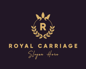 Gold Crown Wreath logo design