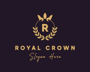 Gold Crown Wreath logo