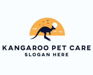 Wild Kangaroo Animal logo