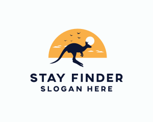 Wild Kangaroo Animal logo