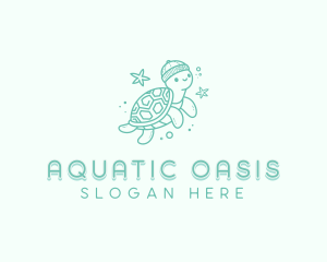 Aquatic Turtle Beanie logo design