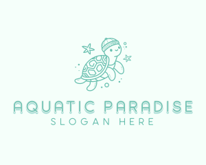 Aquatic Turtle Beanie logo design