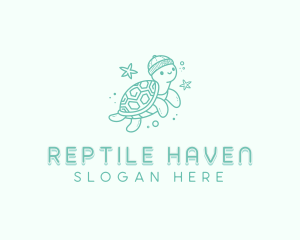 Aquatic Turtle Beanie logo design