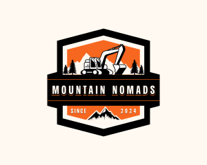 Mountain Excavator Digging logo design