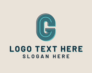 Modern Stripes Media Letter G  logo