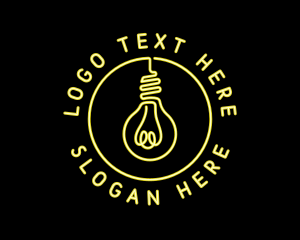 Neon Light Bulb Signage logo design