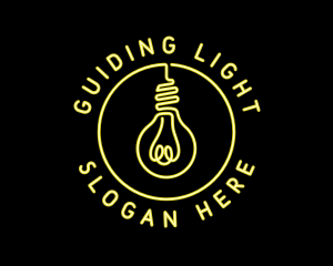 Neon Light Bulb Signage logo design