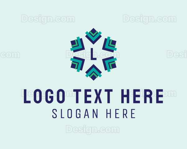 Geometric Star Snowflake Logo