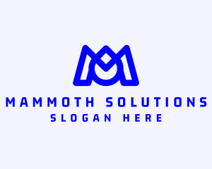 Blue Droplet Letter M logo design