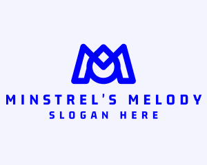 Blue Droplet Letter M logo design