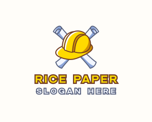 Hard Hat Blueprint logo design