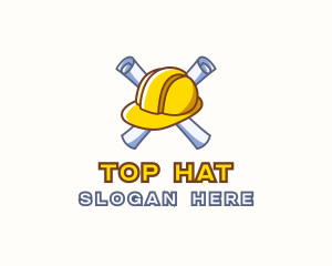 Hard Hat Blueprint logo design