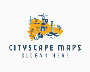 Dominican Travel Map logo design