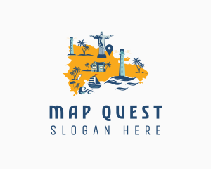 Dominican Travel Map logo design