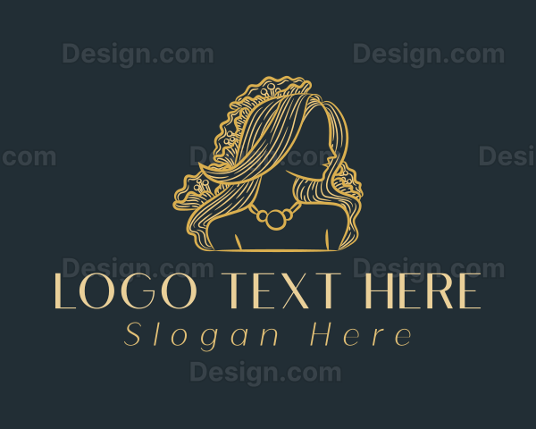 Floral Golden Lady Logo