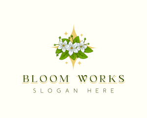 Sampaguita Blossom Flower logo design