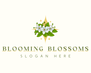 Sampaguita Blossom Flower logo design