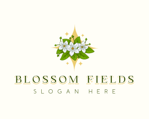 Sampaguita Blossom Flower logo design