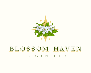 Sampaguita Blossom Flower logo design