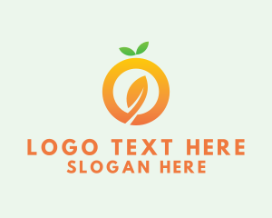 Organic Orange Leaf Letter O logo