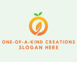 Organic Orange Leaf Letter O logo design