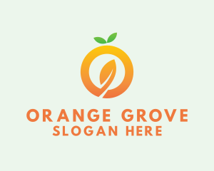 Organic Orange Leaf Letter O logo design