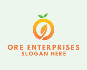 Organic Orange Leaf Letter O logo design