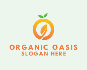 Organic Orange Leaf Letter O logo design