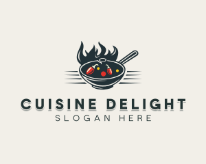 Flaming Wok Soup logo design