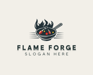 Flaming Wok Soup logo design