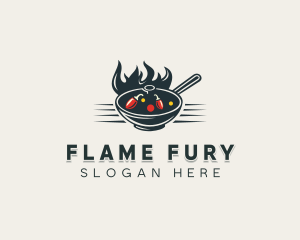 Flaming Wok Soup logo design