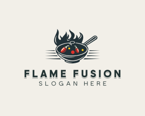 Flaming Wok Soup logo design