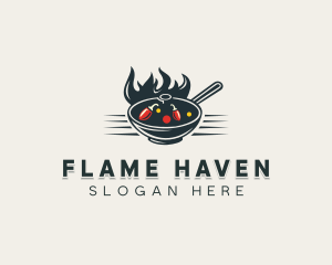 Flaming Wok Soup logo design