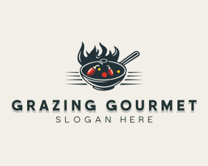 Flaming Wok Soup logo design