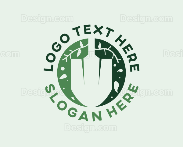 Lawn Shovel Gardening Logo