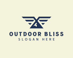 Mountain Trekking Wings logo design