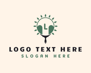 Eco Leaf Paint Brush logo