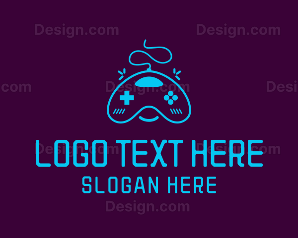 Cute Neon Game Controller Logo