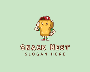 Cartoon Sandwich Kid logo design