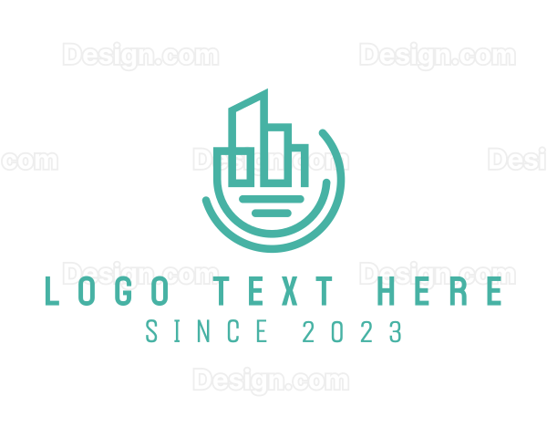 Modern Geometric City Buildings Logo