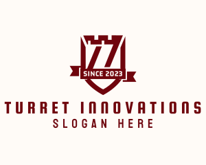 Turret Shield Banner logo design