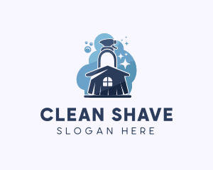 Bubble Cleaning House  logo design