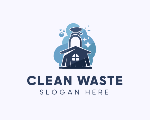 Bubble Cleaning House  logo design