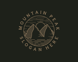 Hipster Mountain Hiking logo design