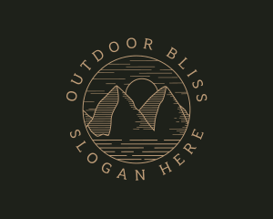 Hipster Mountain Hiking logo design