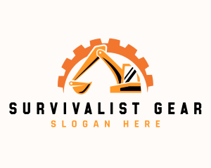 Excavator Cog Machinery logo design