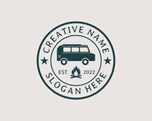 Hipster Camping Badge logo