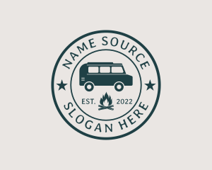 Hipster Camping Badge logo