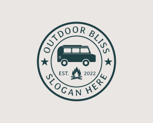 Hipster Camping Badge logo design