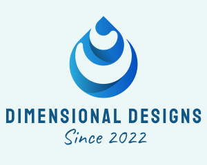 3D Drinking Water Droplet  logo design